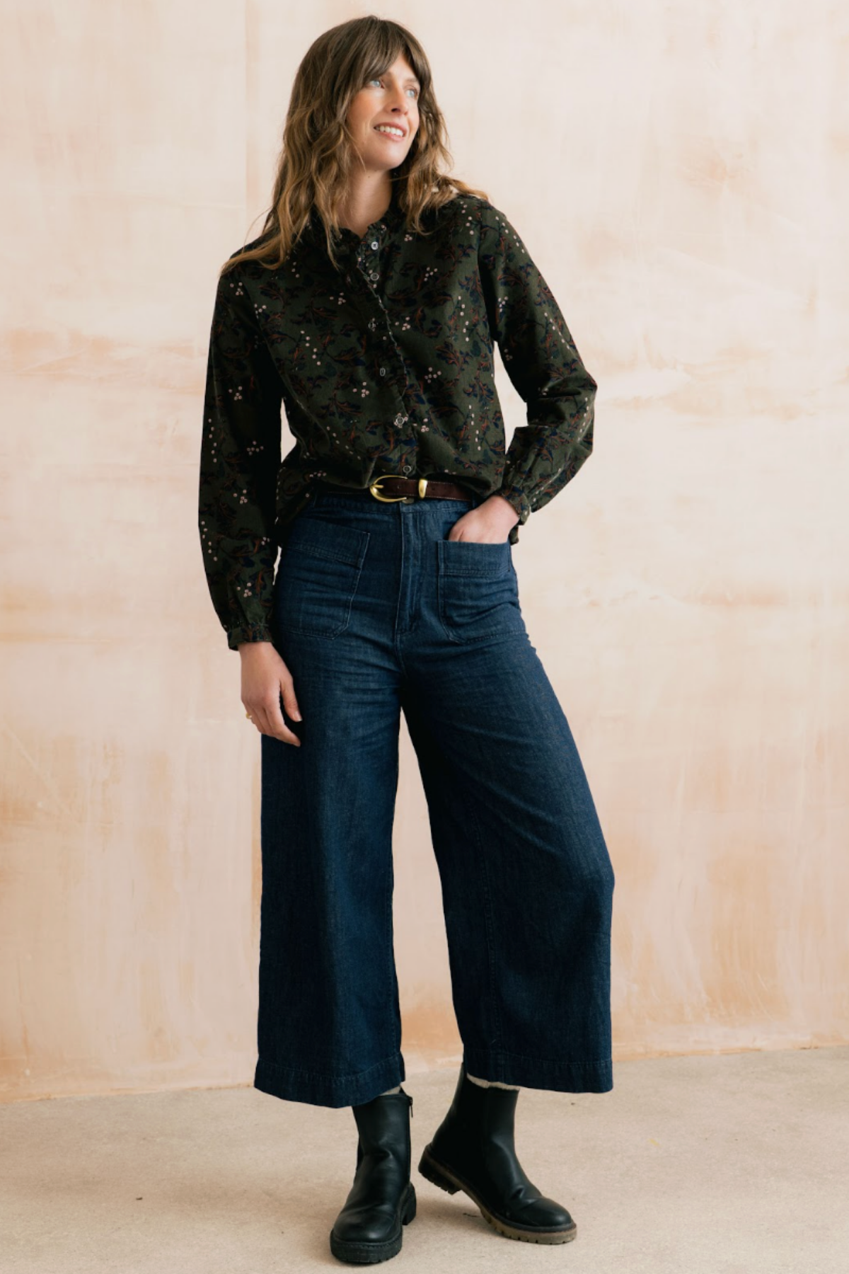 Rachel Frill Blouse Trailing Leaves