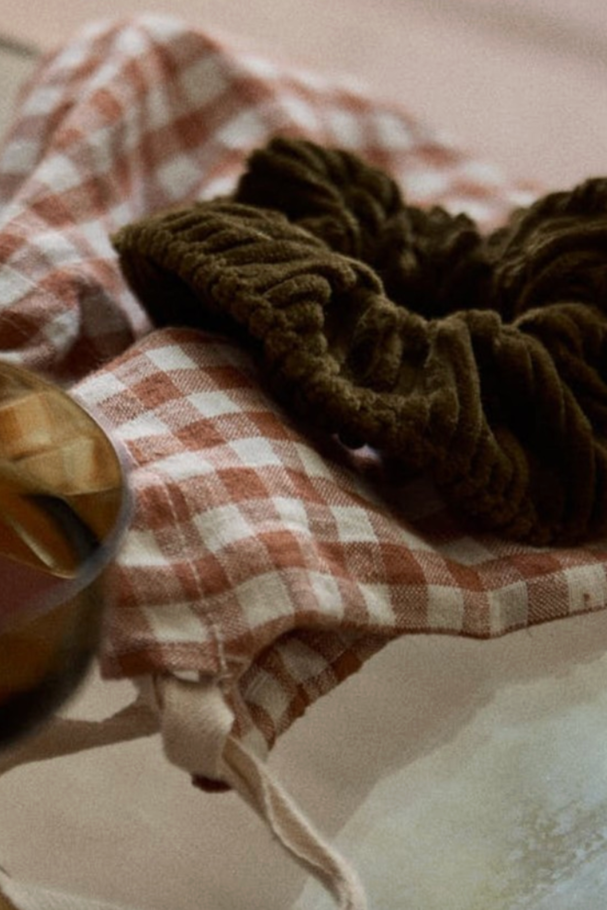 Olive Velvet Scrunchie
