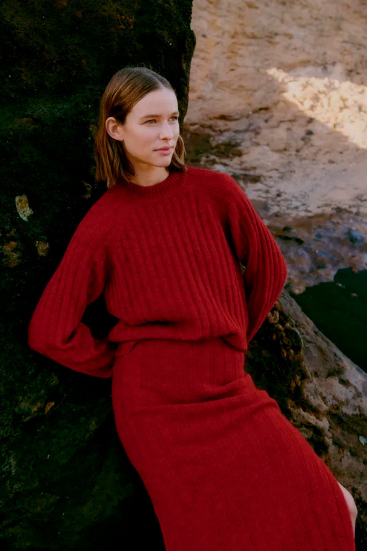 BYMARIANNE Rib Slim Skirt