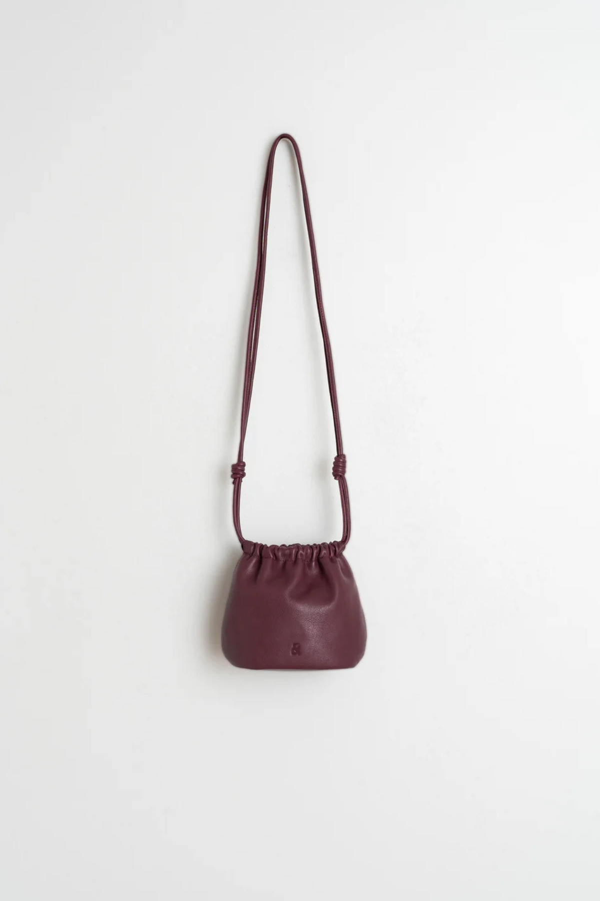Gathered Leather Shoulder Bag