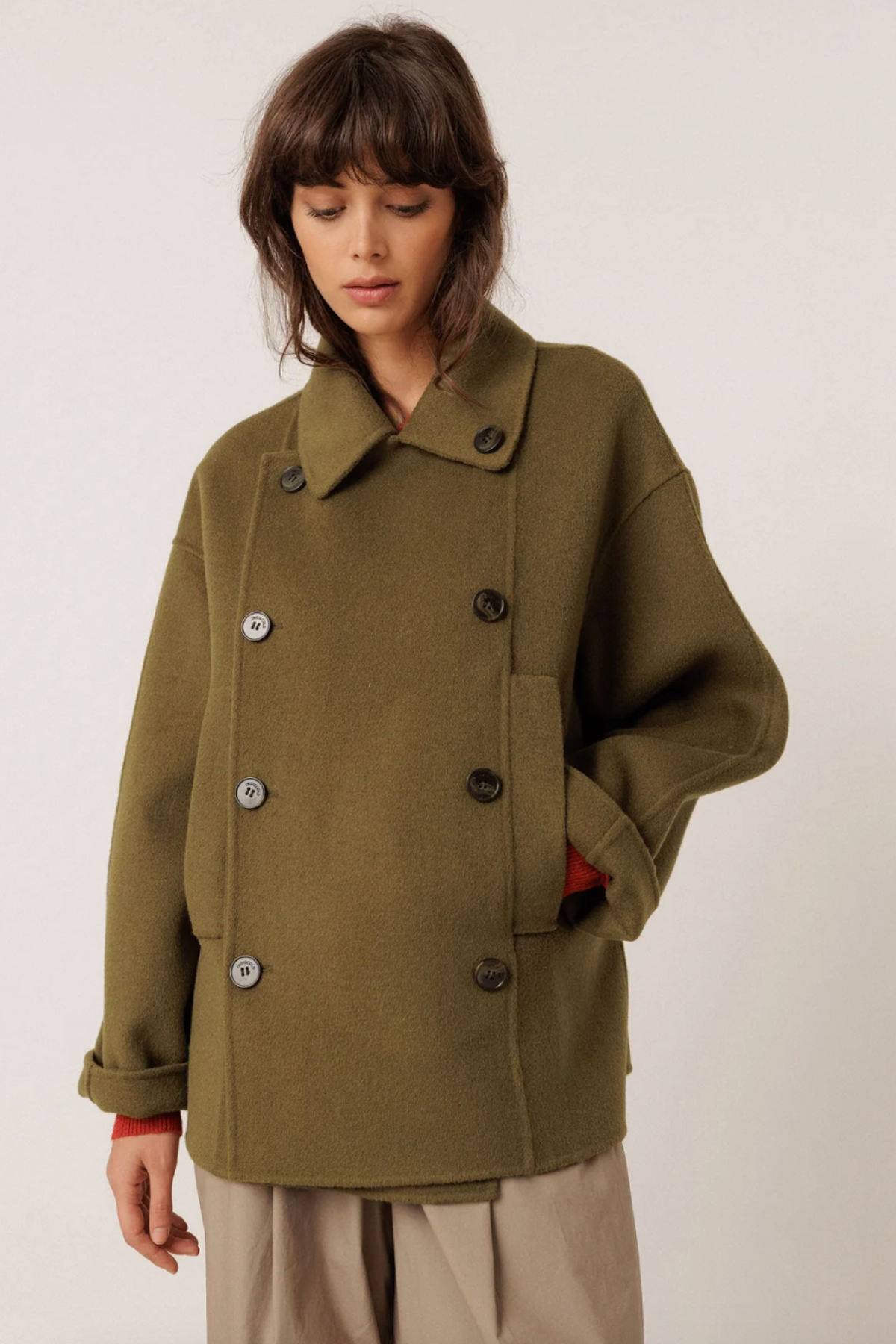 Double-Breasted Wool Coat