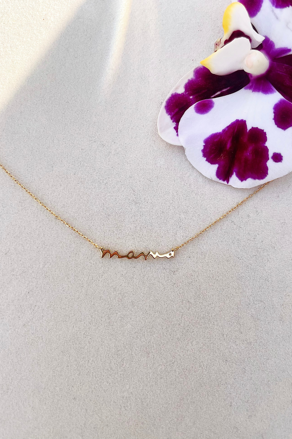 Sterling Silver Dainty 'Mama' Necklace