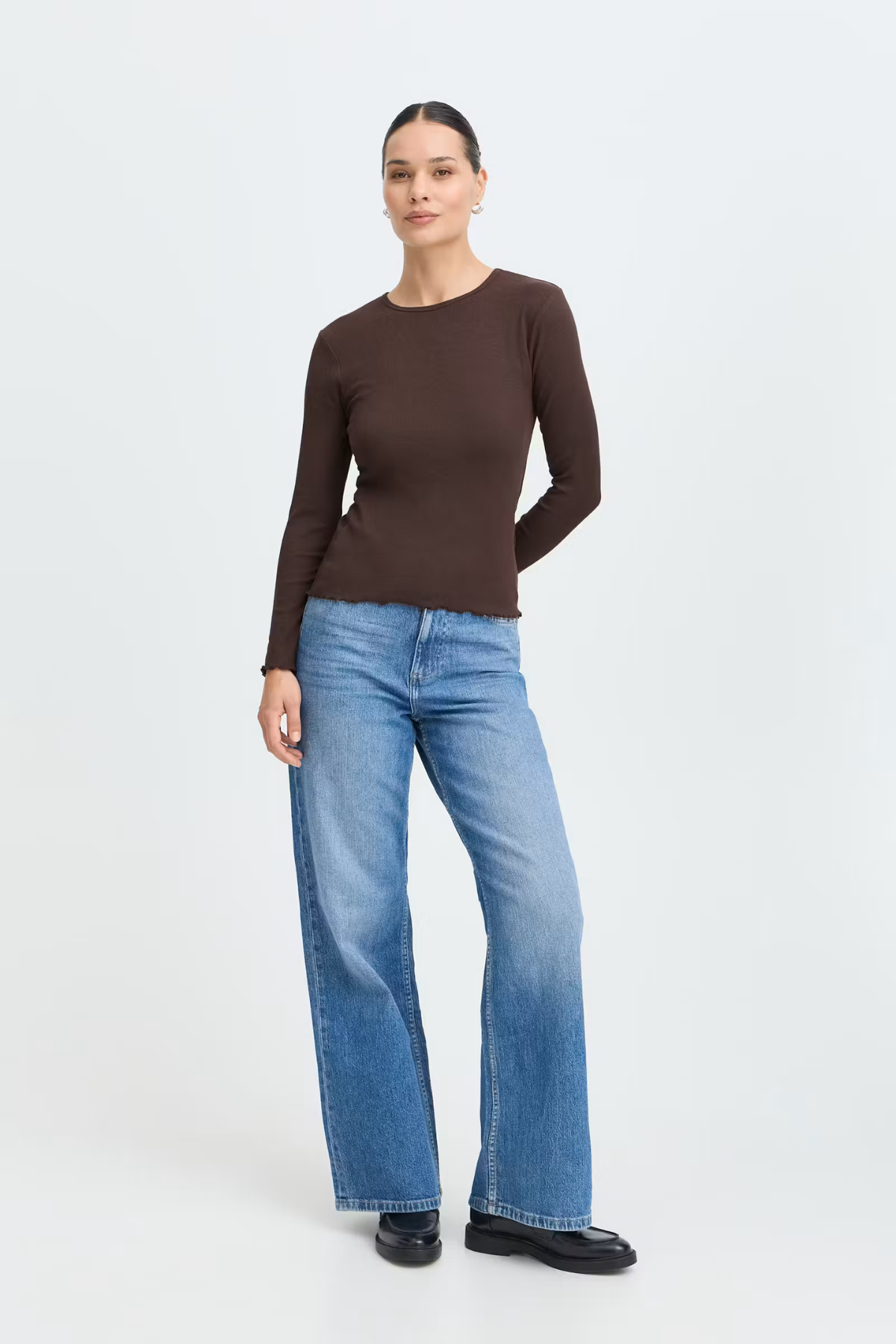BYTONE Long Sleeve T Shirt - Brown