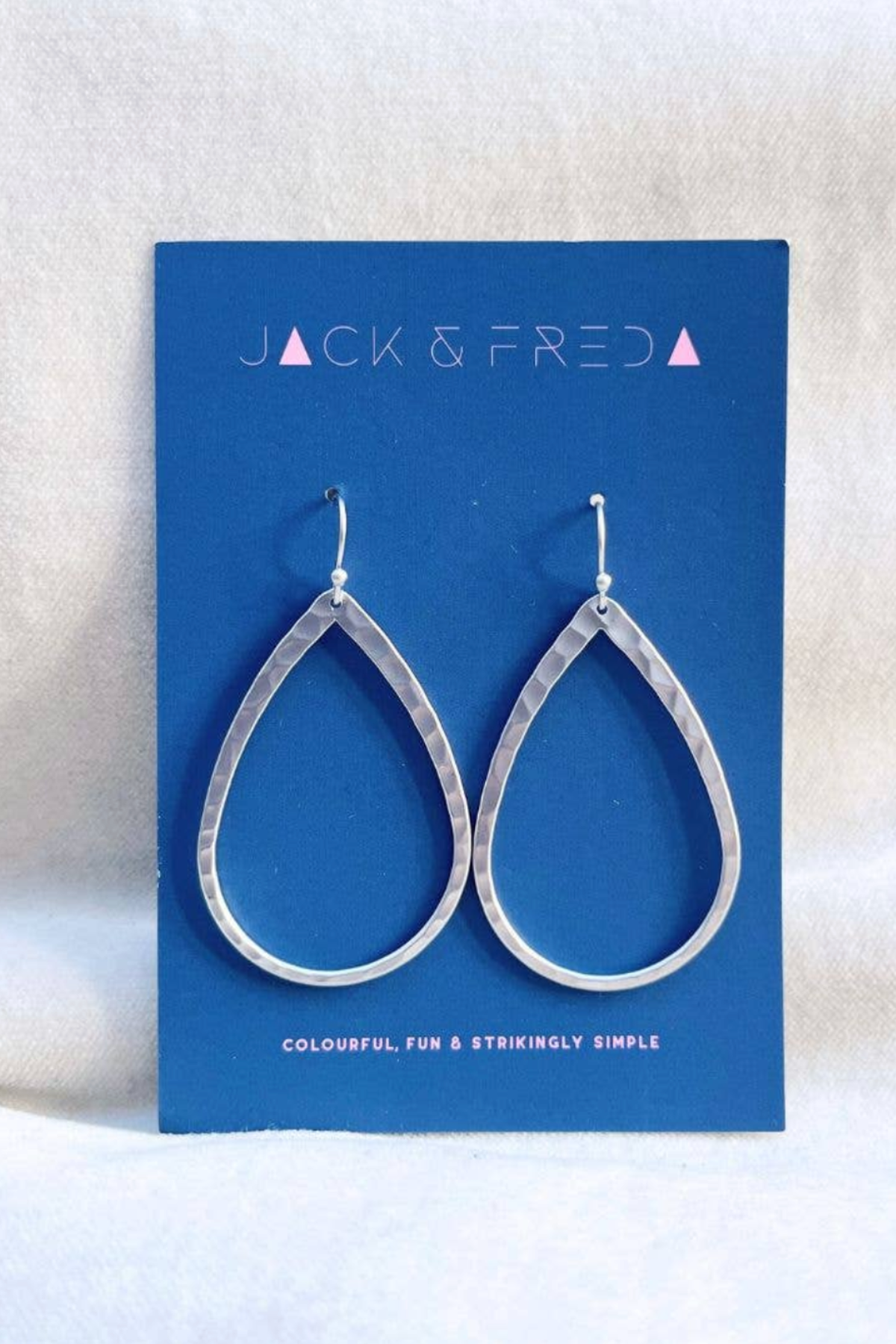 Hammered Tear Drop Earrings - Silver/Gold