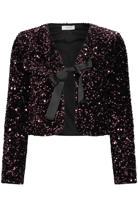 BYPAILLET Sequin Ribbon Bow tie front Jacket