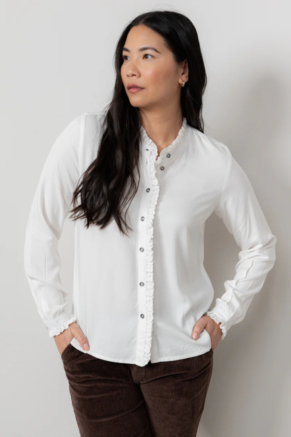 White Frill Blouse