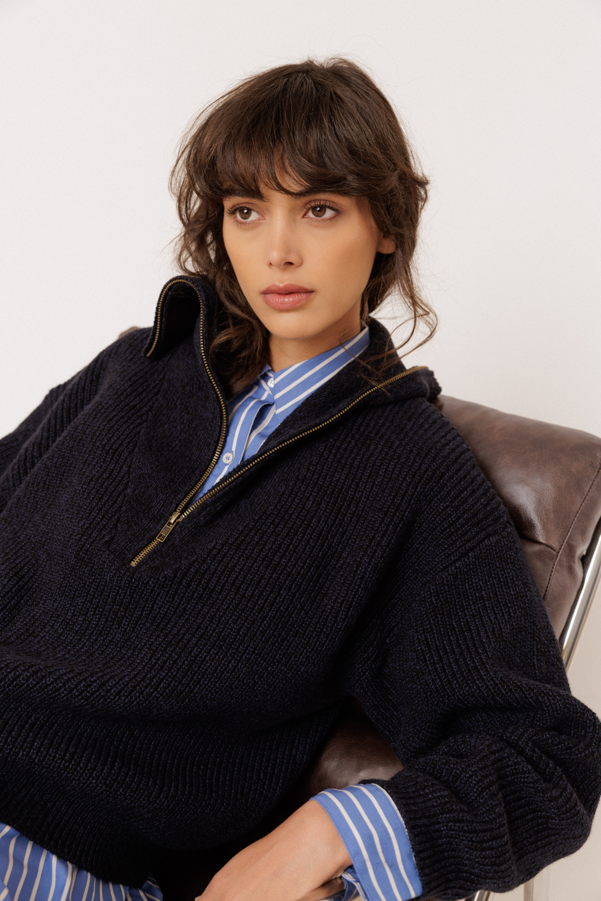 Zip Sweater with Merino Wool
