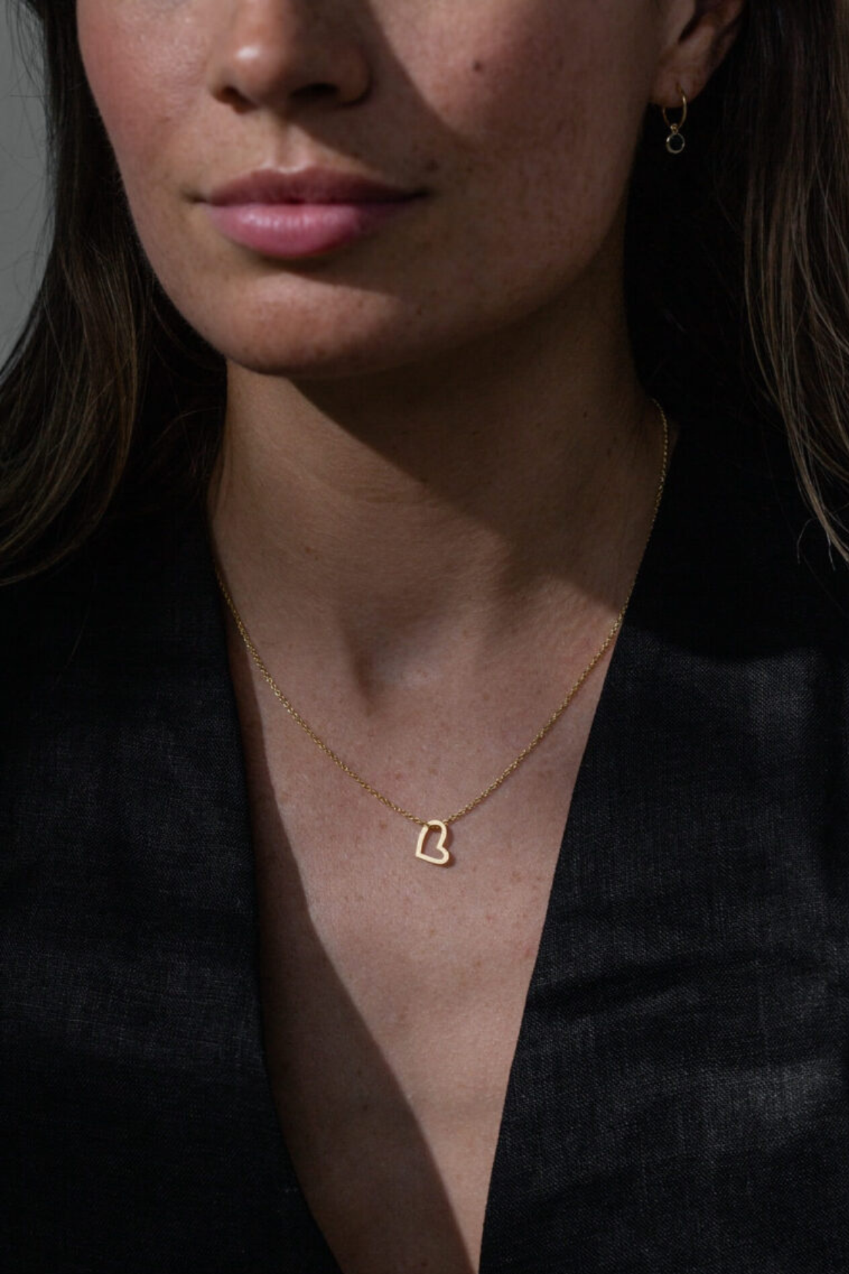 Gold Cupid Heart Necklace