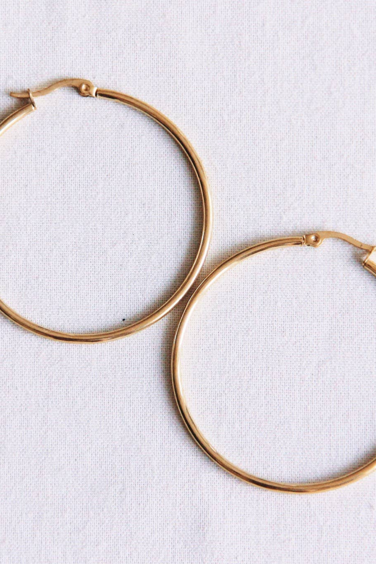 Bazou Stainless Steel Hoop Earrings - Large