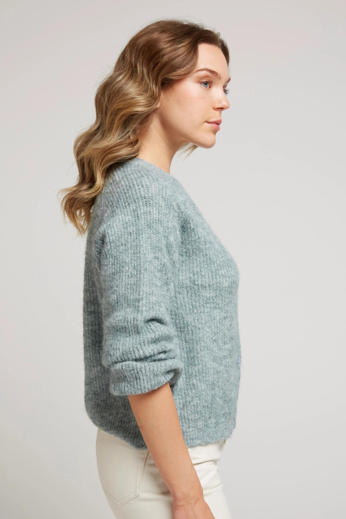 GIRAUD - Buttoned vest in soft textured knit