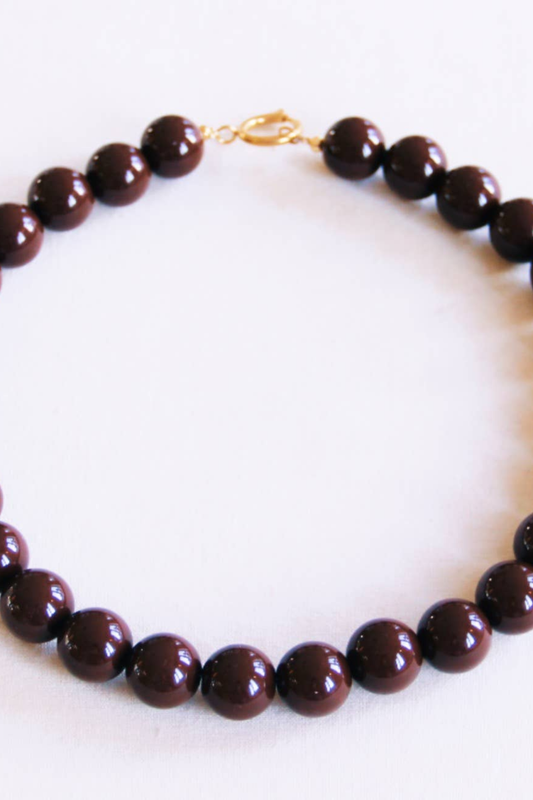 Bazou Beaded Necklace XXL - Brown