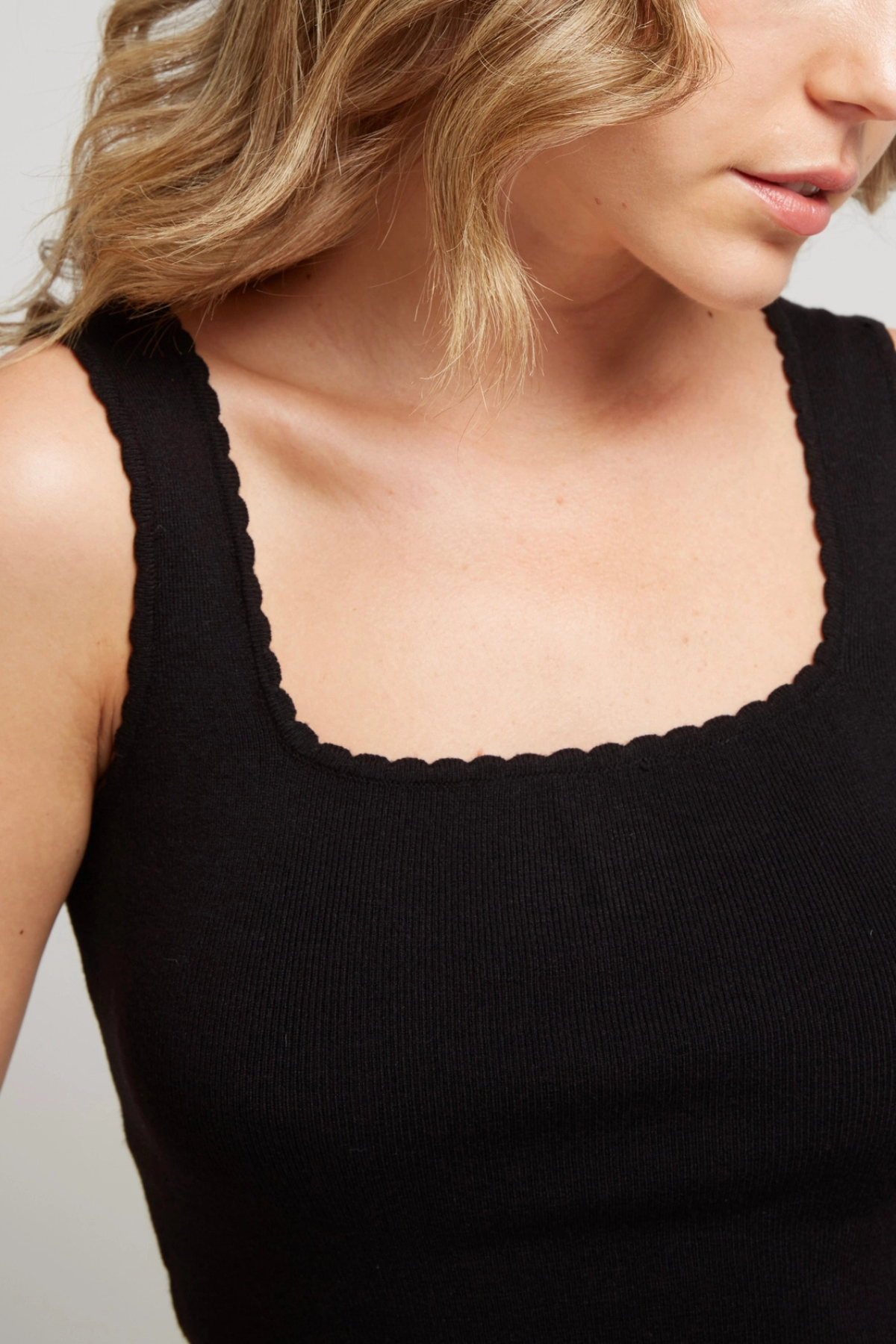 Scalloped Knit Tank Top