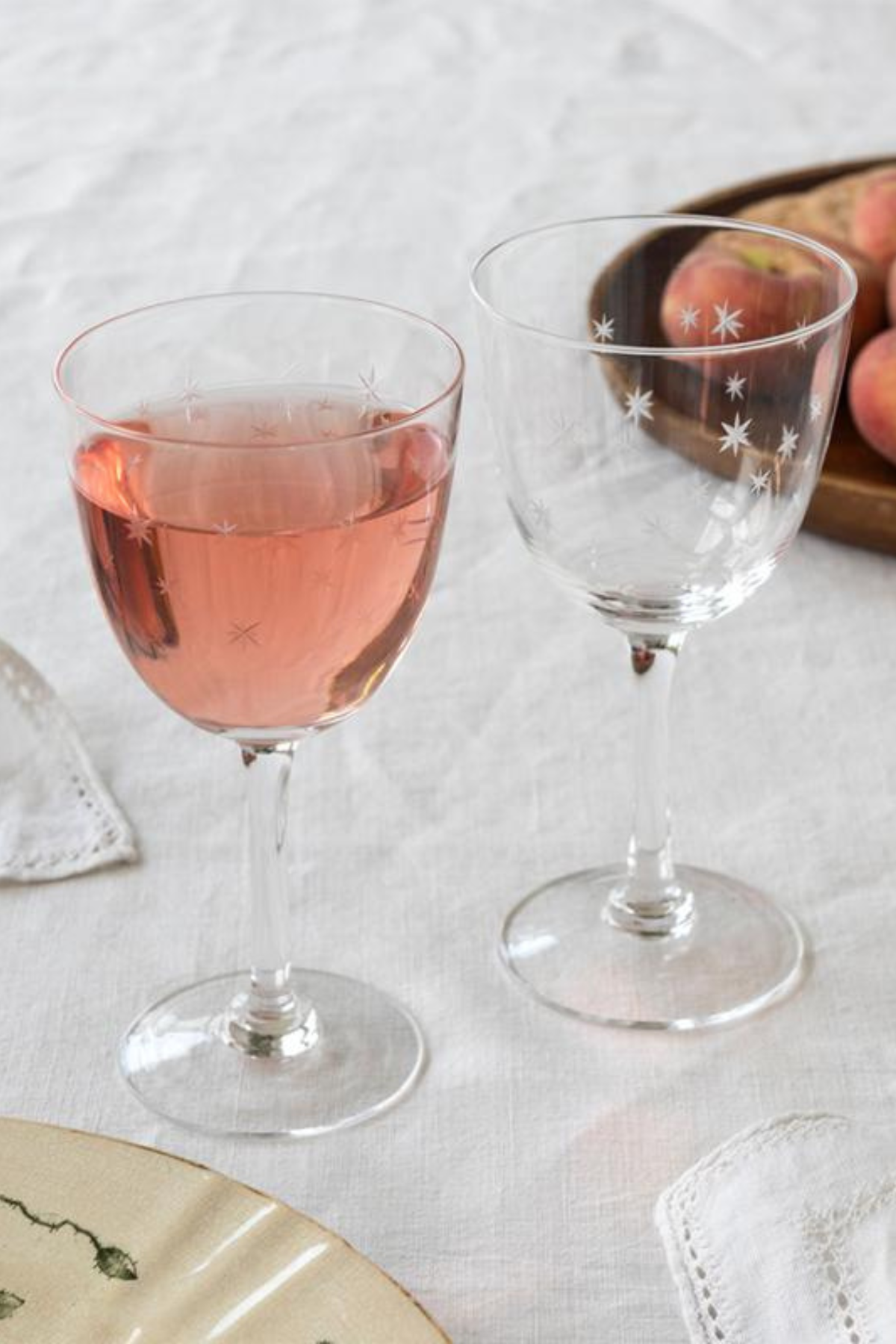 Etched Star Wine Glasses (Pair)