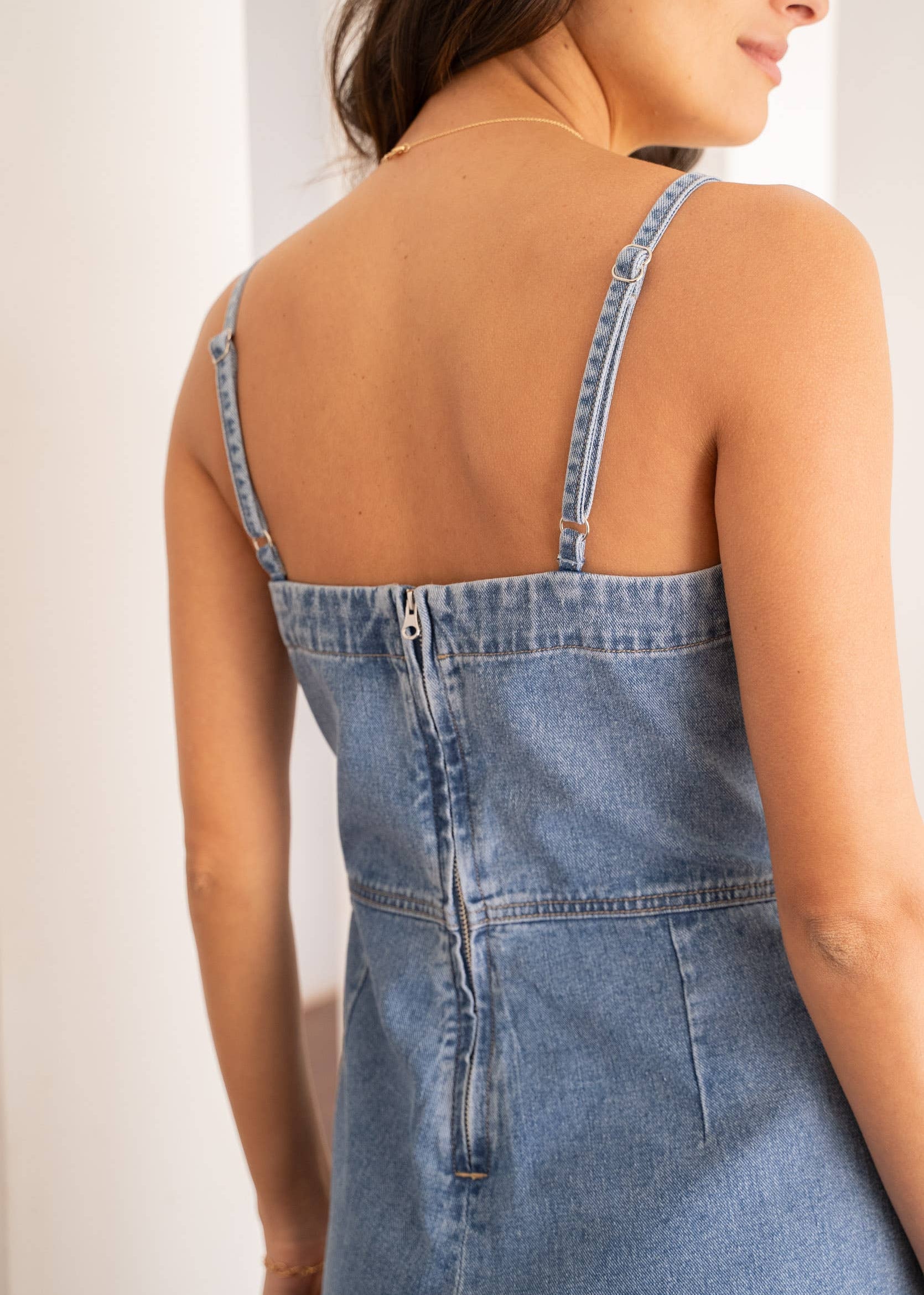 Calliope Sleeveless Jumpsuit in Denim Stone