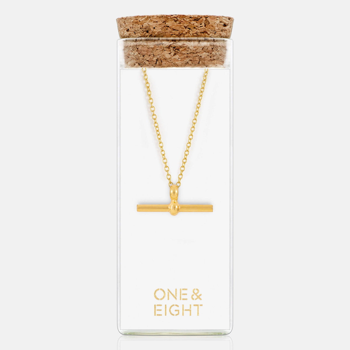 Gold T-bar Necklace