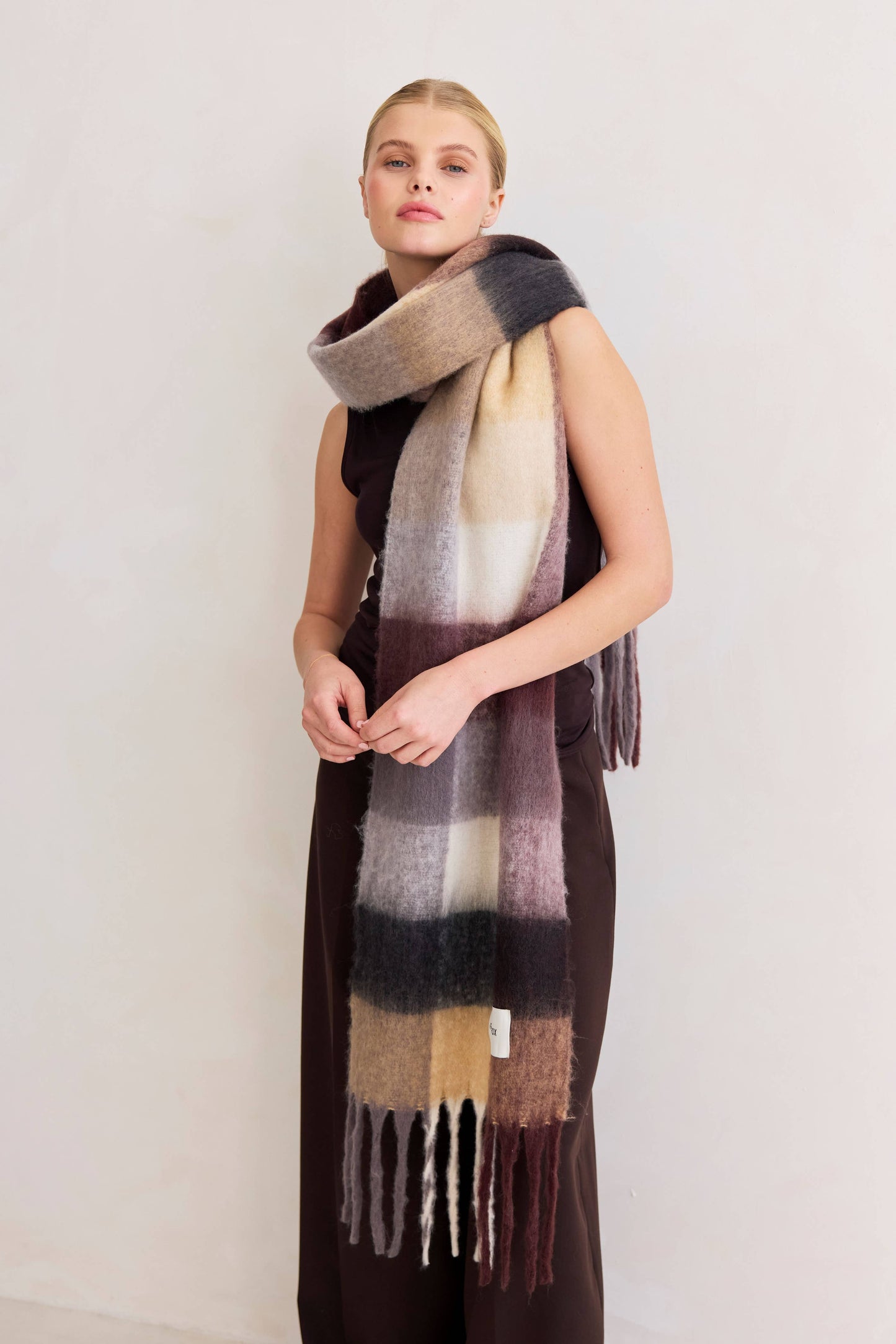 The Reykjavik Scarf - 100% Recycled - Purple/Brown