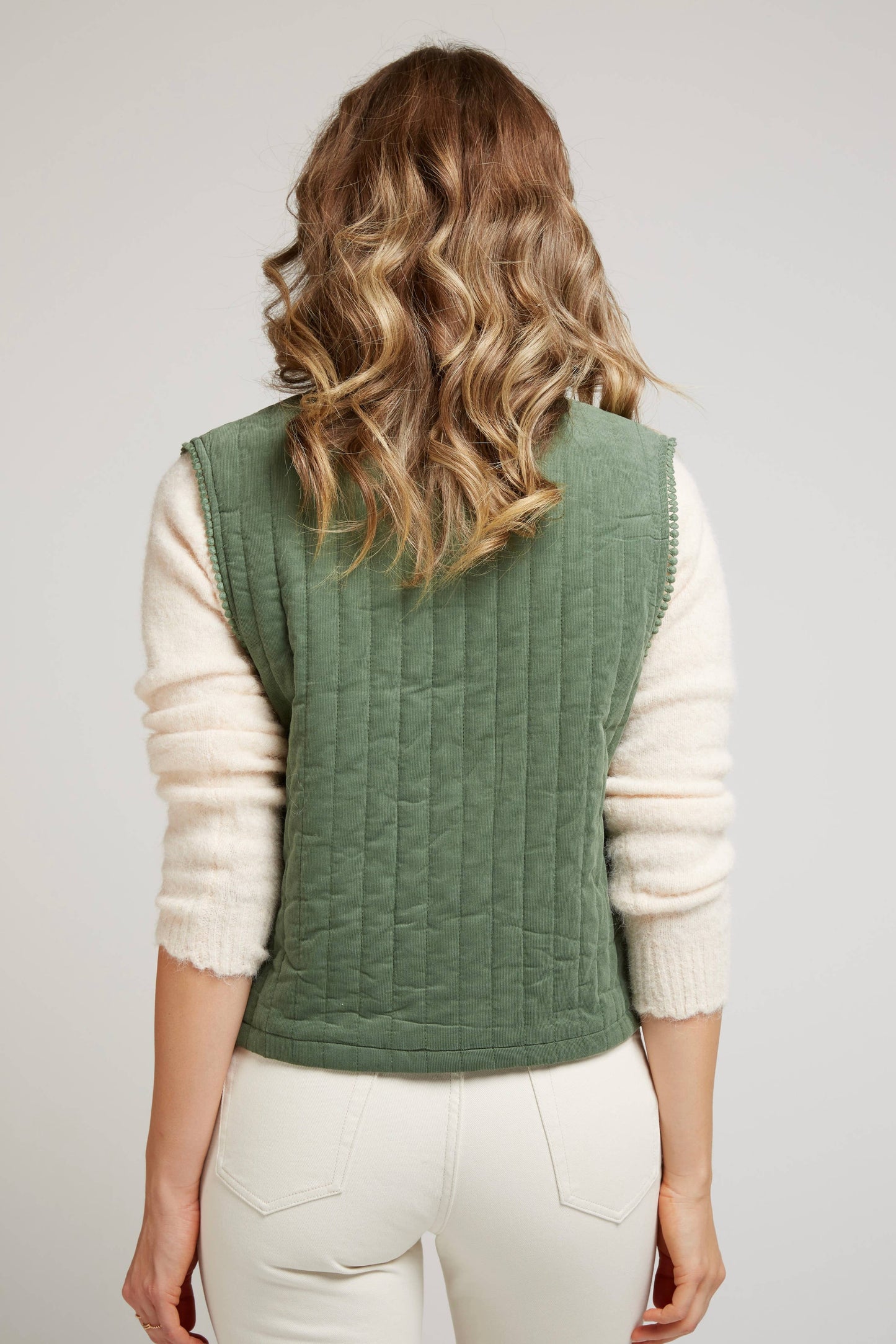 GABRIELA - Corduroy Gilet with bows