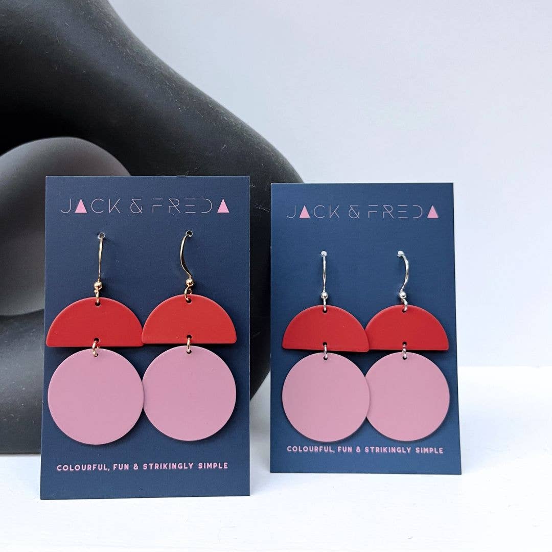 Orla Earrings - dusky rose & rust