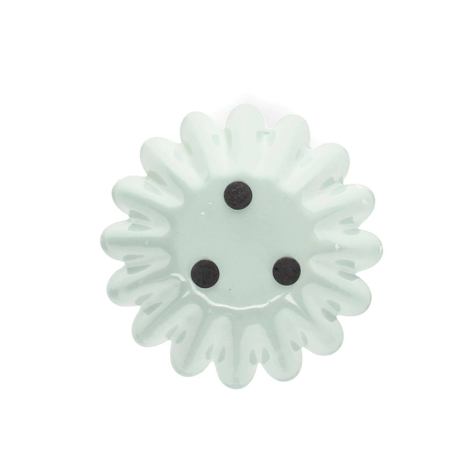 Rex London UK - Enamel Cupped Flower Candle Holder - Light Grey/Green