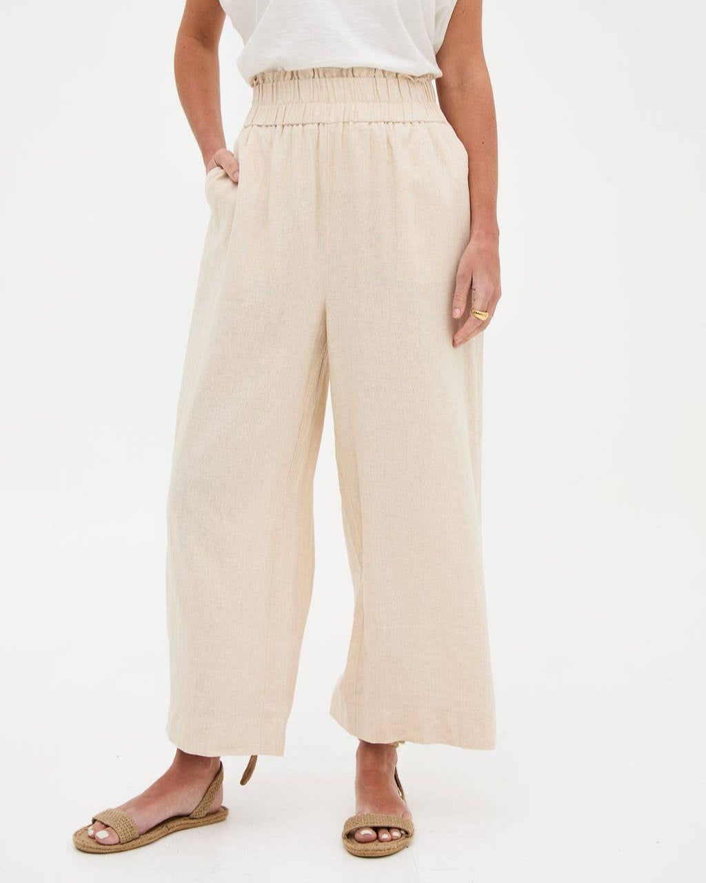 Ria Natural Linen Culottes