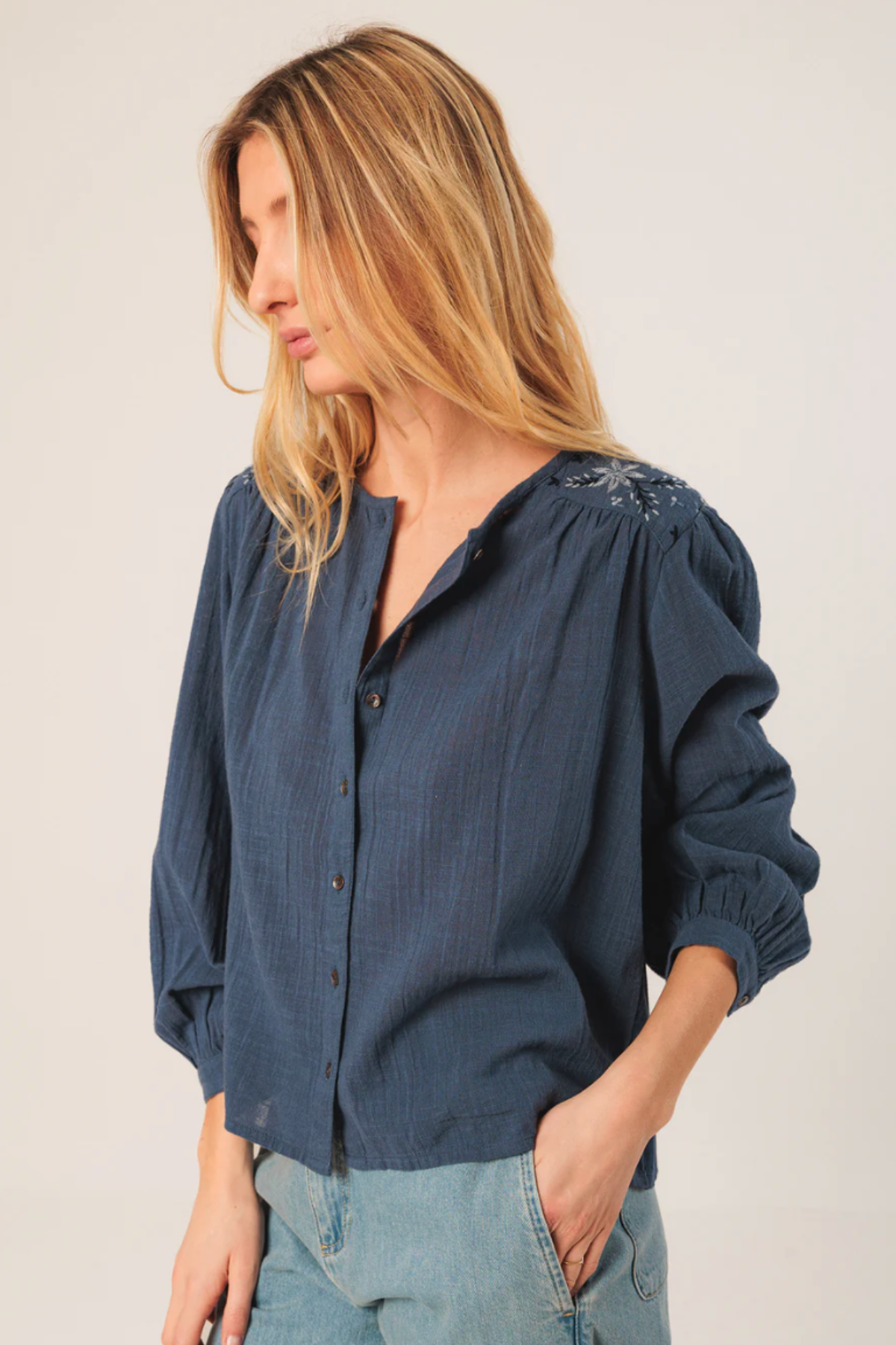 Embroidered Boxy Shirt