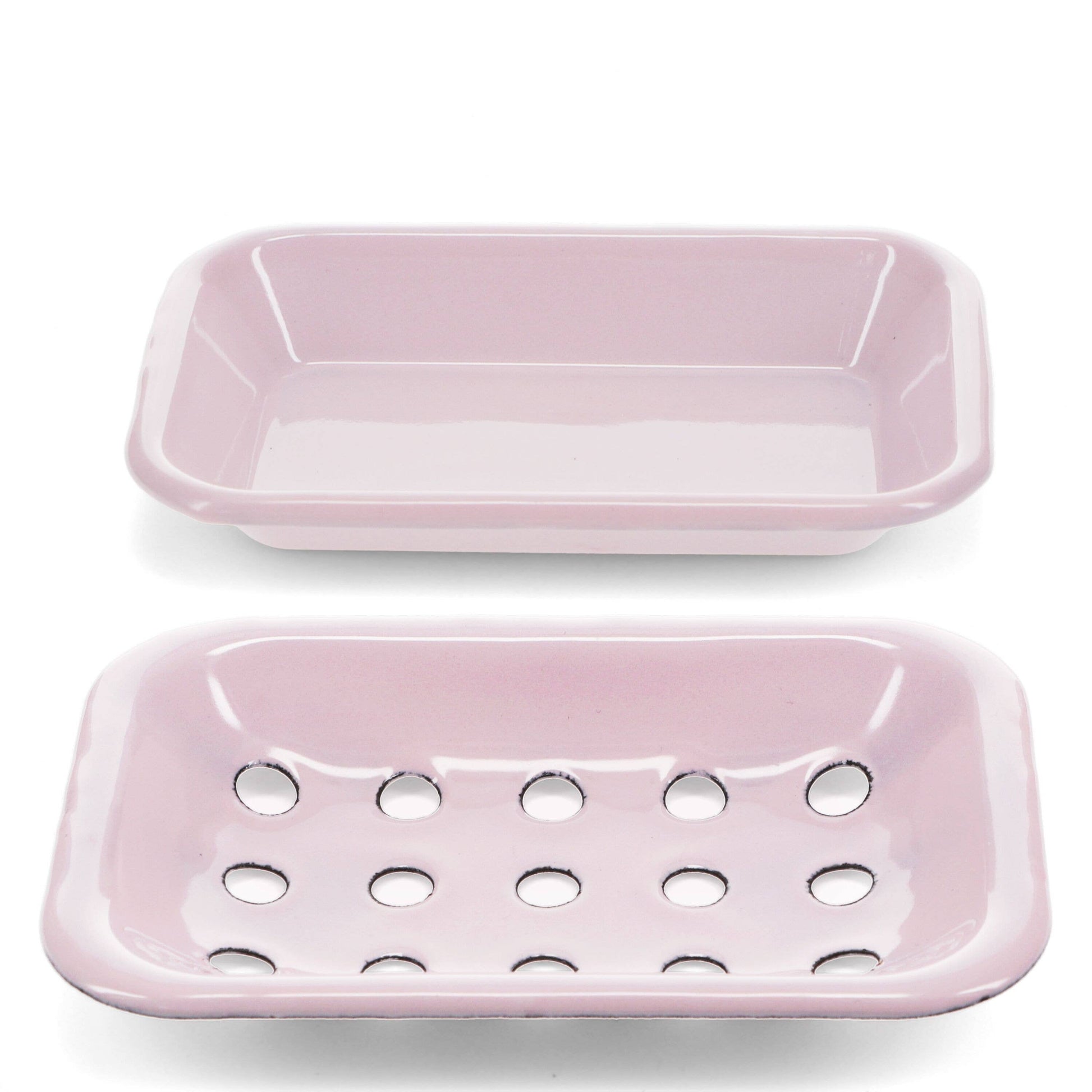 Rex London UK - Two-Part Enamel Soap Dish - Pink