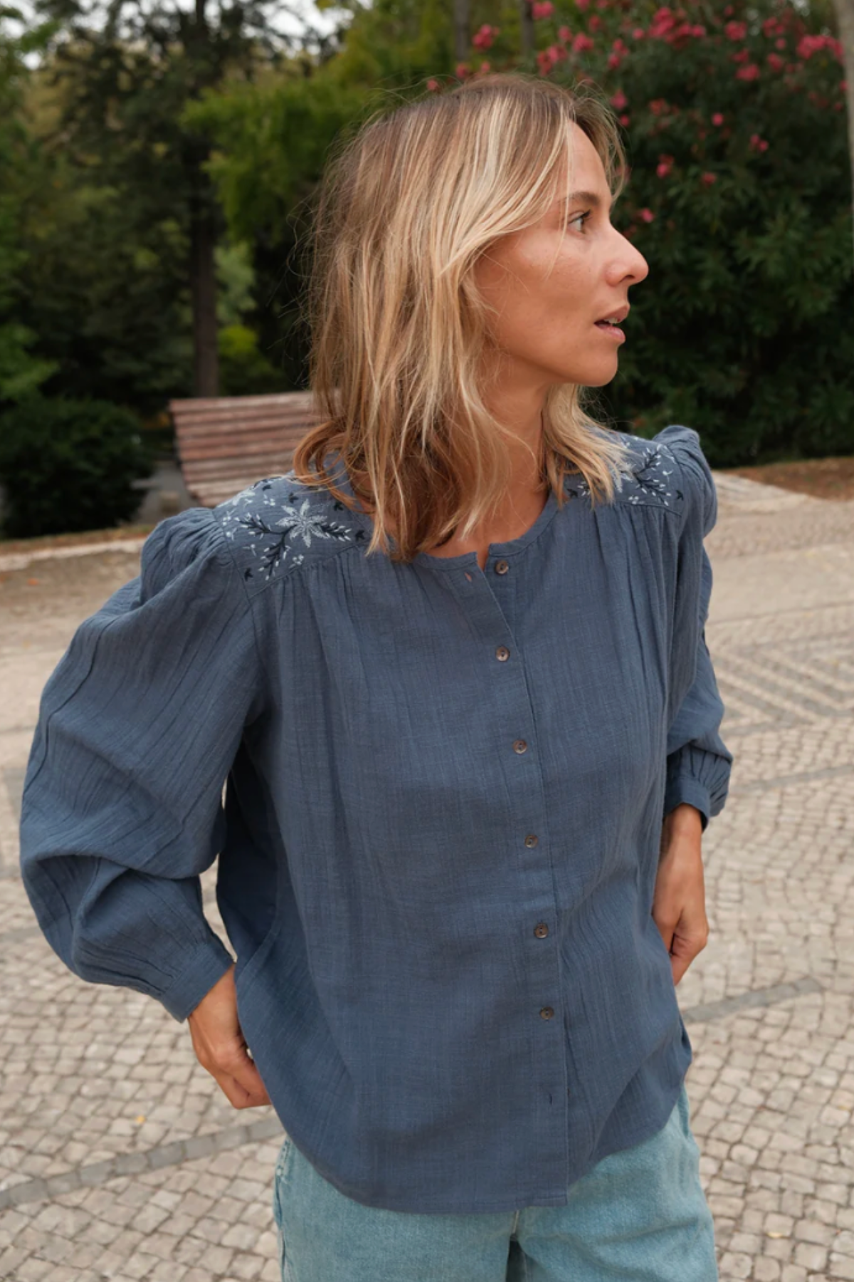 Embroidered Boxy Shirt