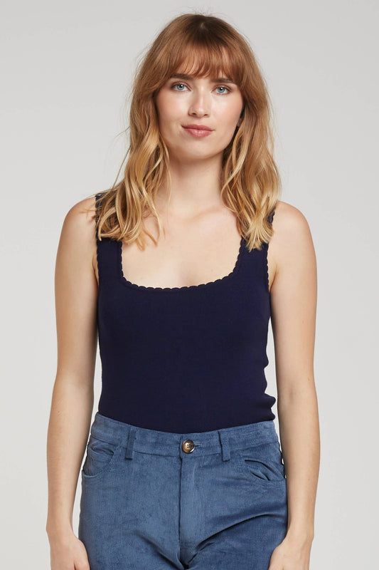 Scalloped Knit Tank Top