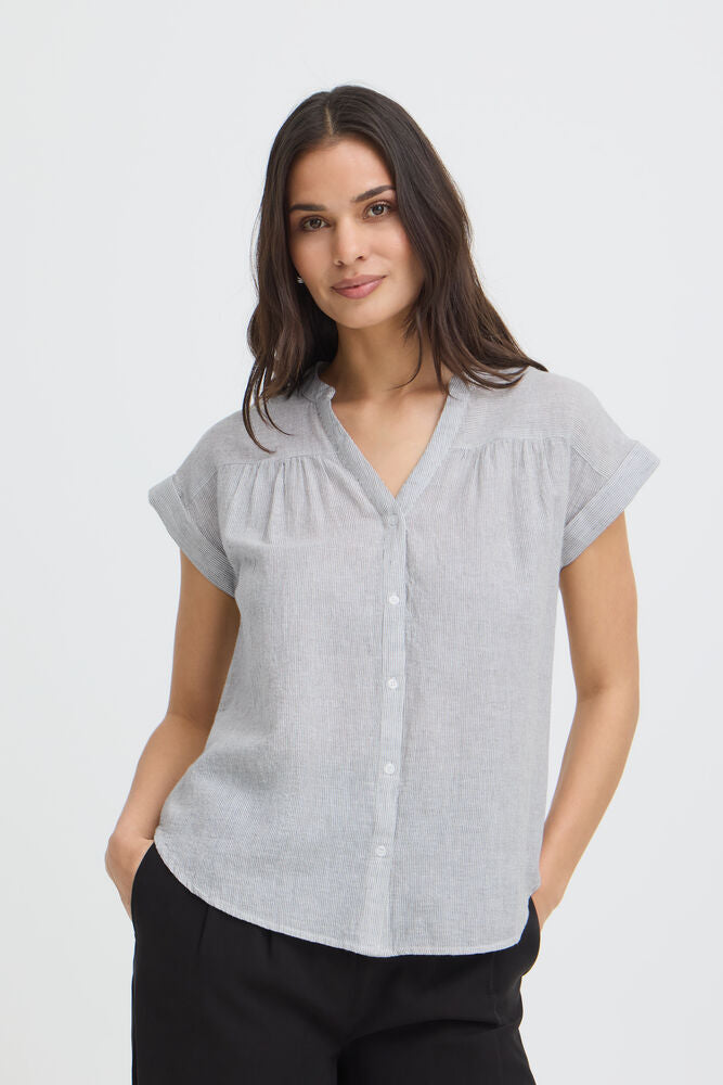 BYIZOLA Green Striped Shirt