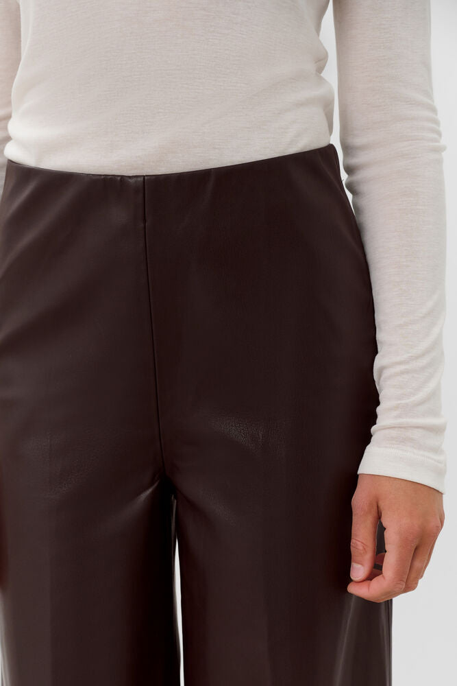 SLKaylee PU Kickflare Pants - Chocolate Torte Brown