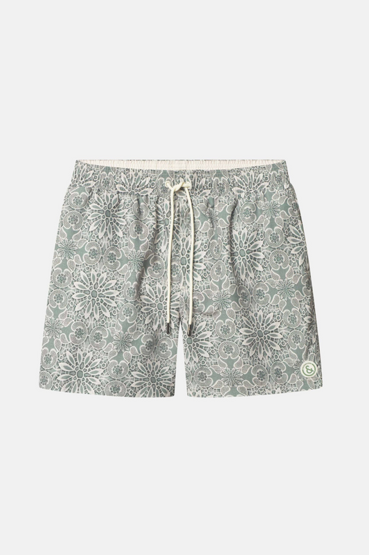 Japanese Tile Print Swim Trunks