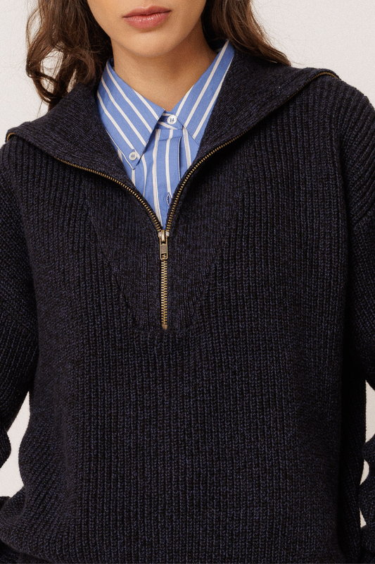 Zip Sweater with Merino Wool