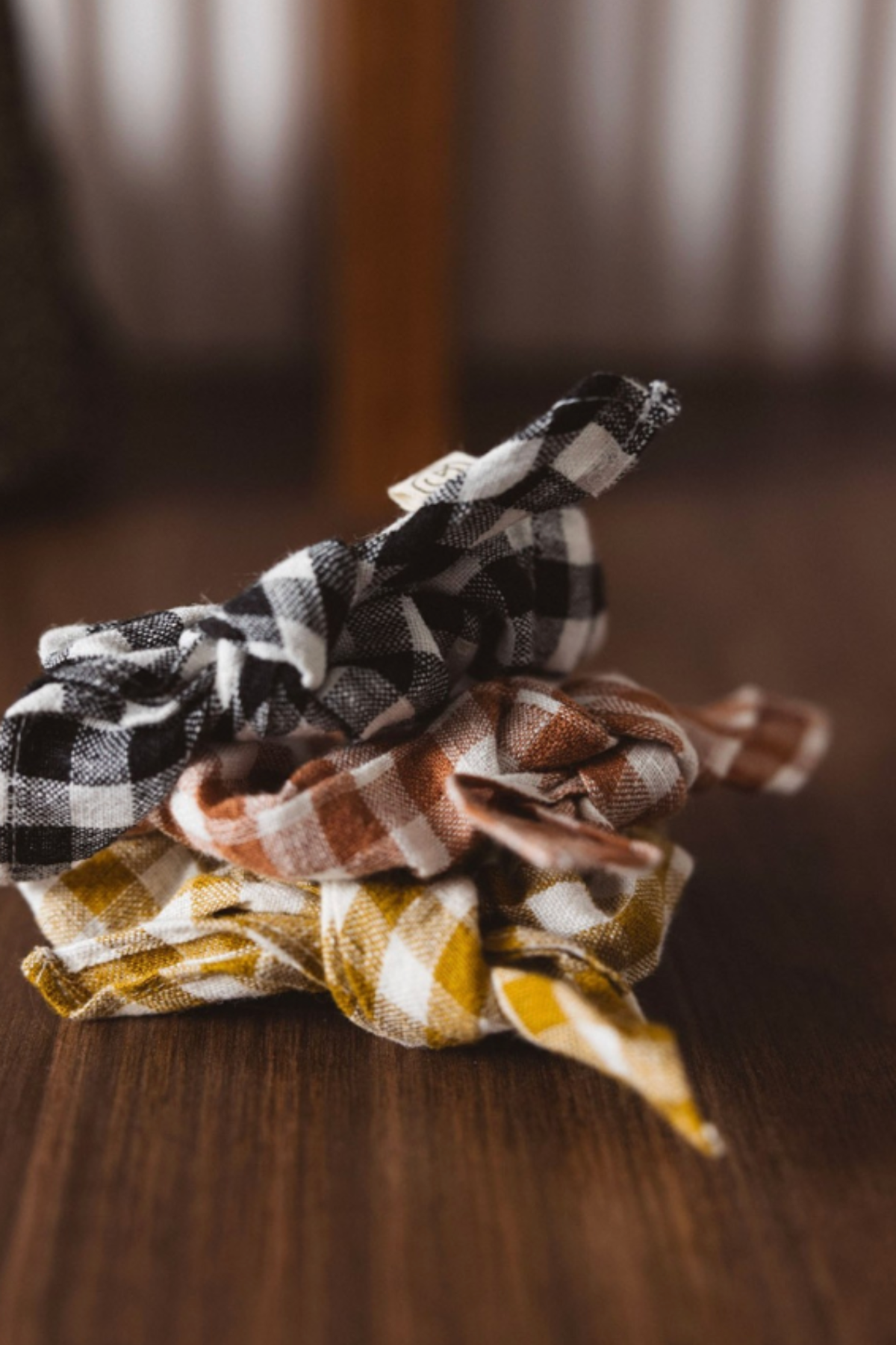 Black & White Gingham Scrunchie