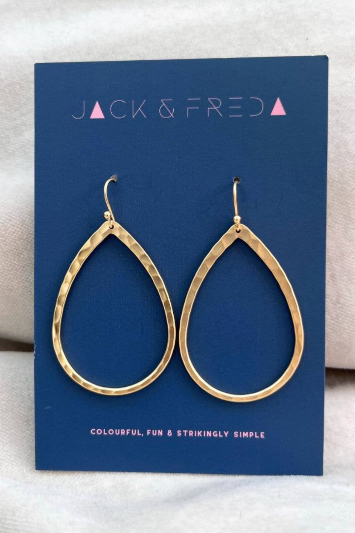 Hammered Tear Drop Earrings - Silver/Gold