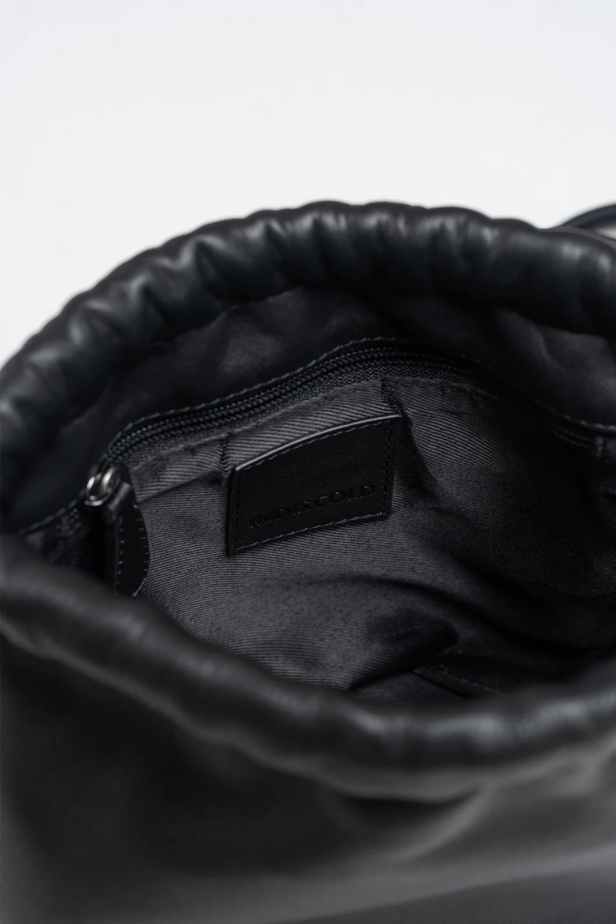 Gathered Leather Shoulder Bag