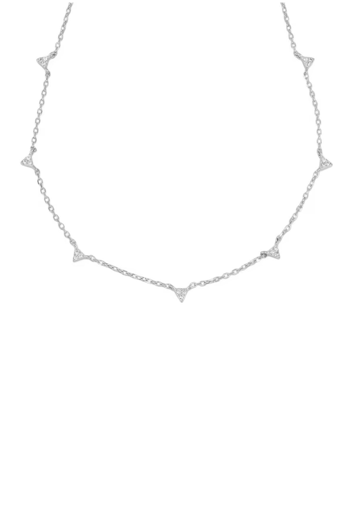 Sterling Silver Triangle Choker Necklace