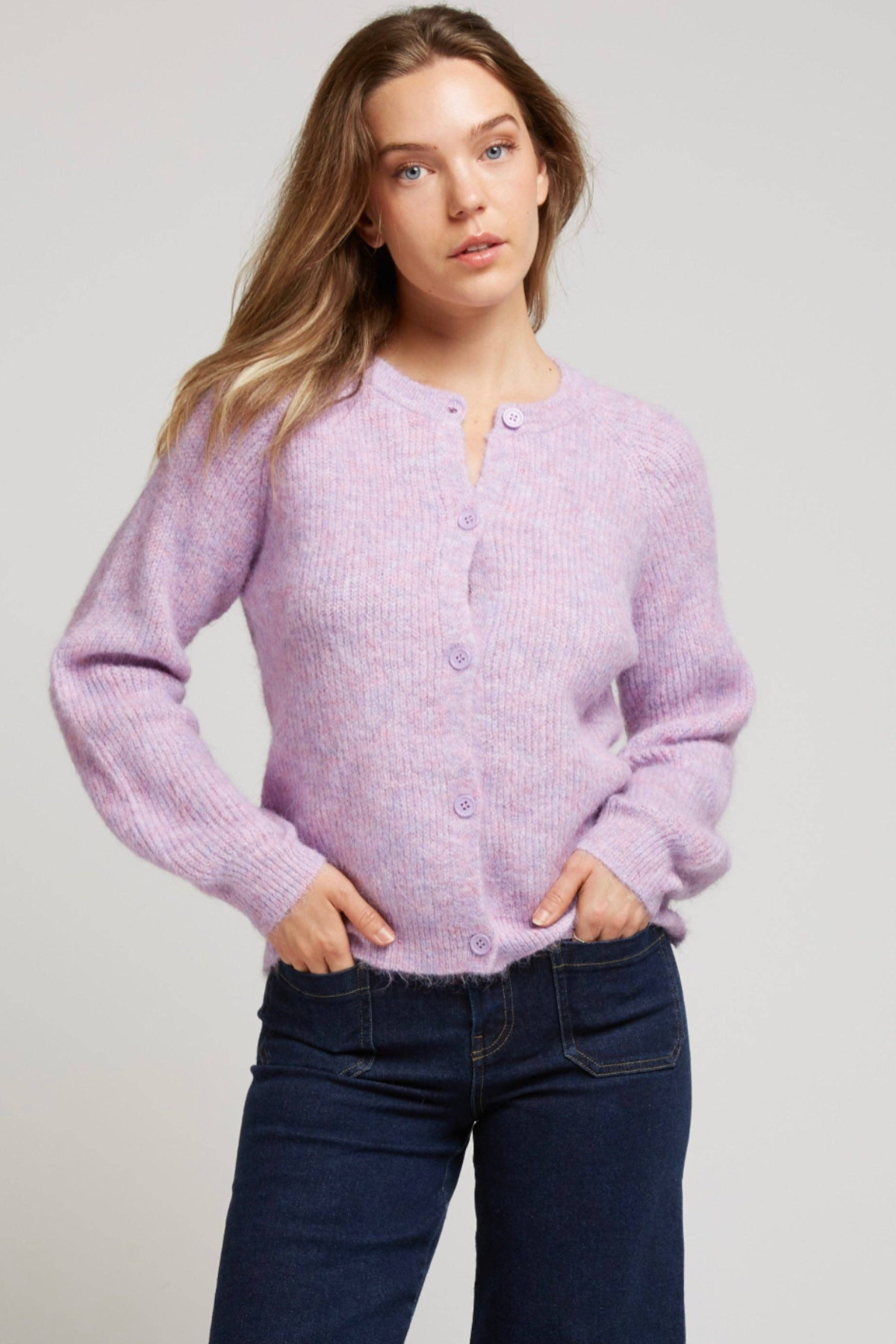 GIRAUD - Buttoned vest in soft textured knit