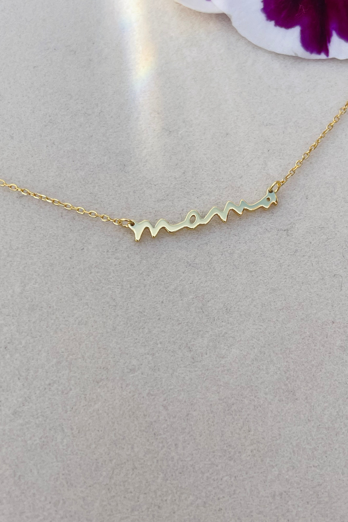 Sterling Silver Dainty 'Mama' Necklace