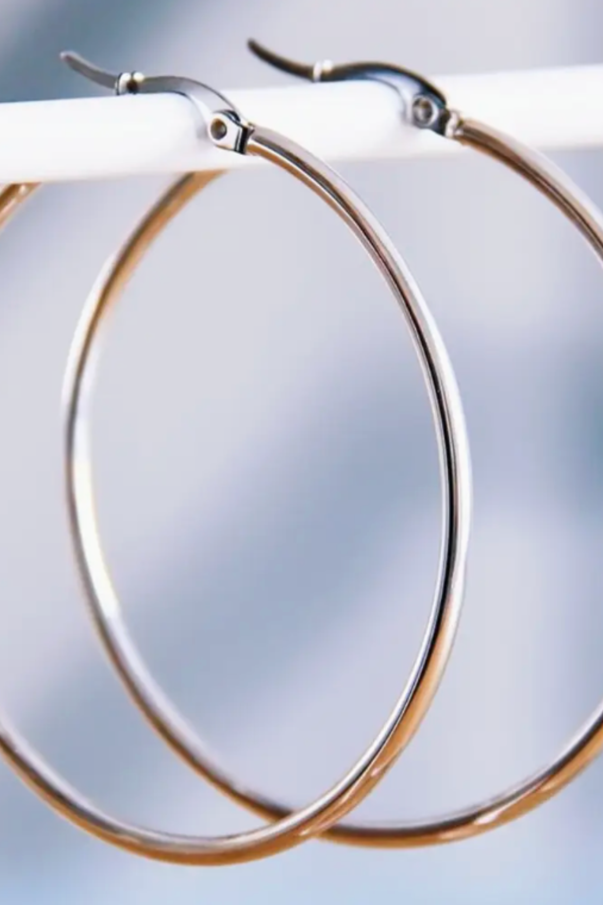 Bazou Stainless Steel Hoop Earrings - Large