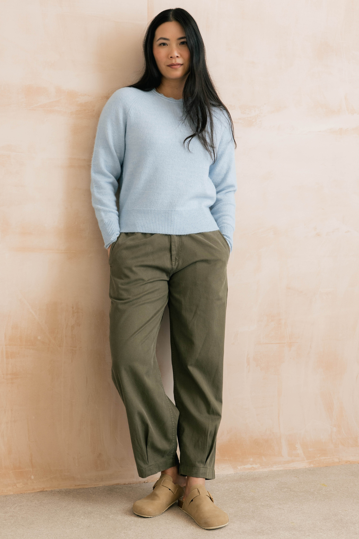Elodie Jumper Scallop Knit - Powder Blue