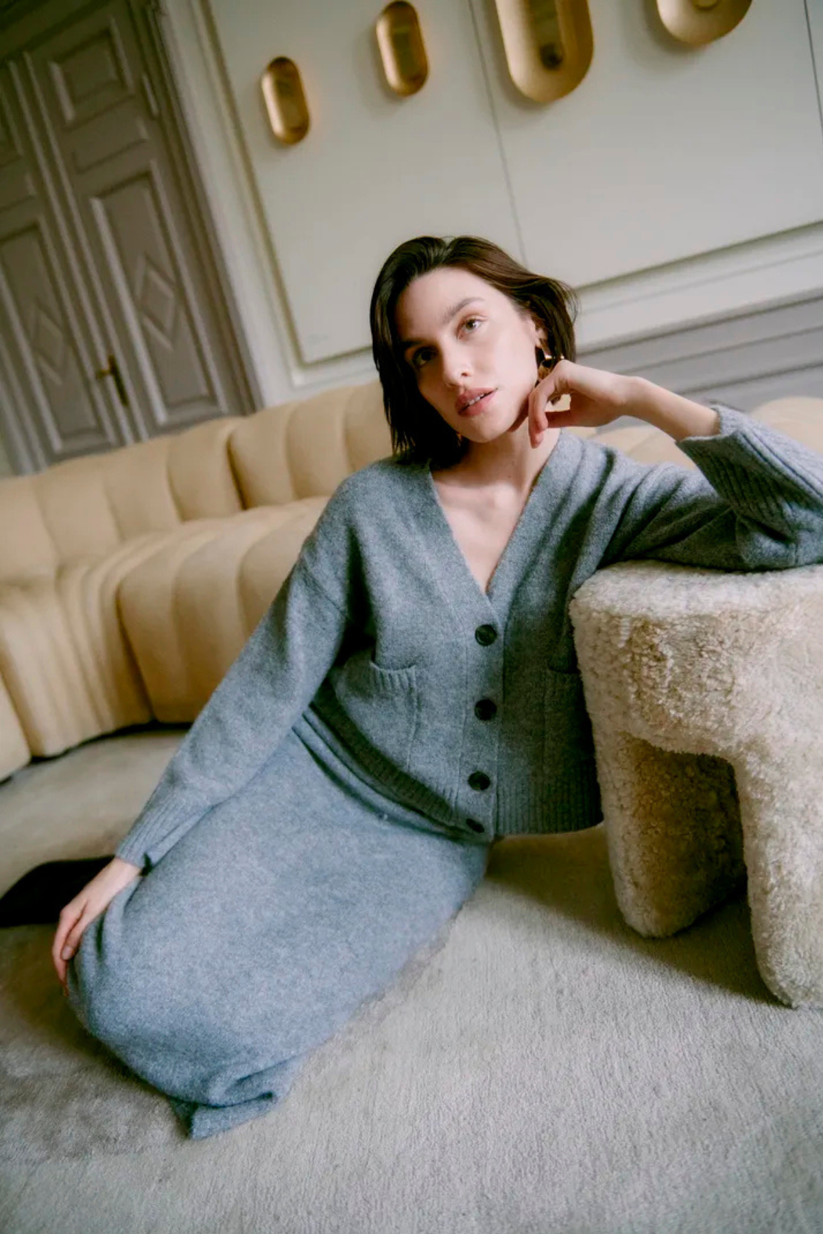 BYOTTI Cardigan - Mid Grey Melange