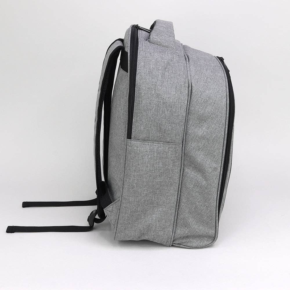 Grey Cooler Backpack with Picnic Set