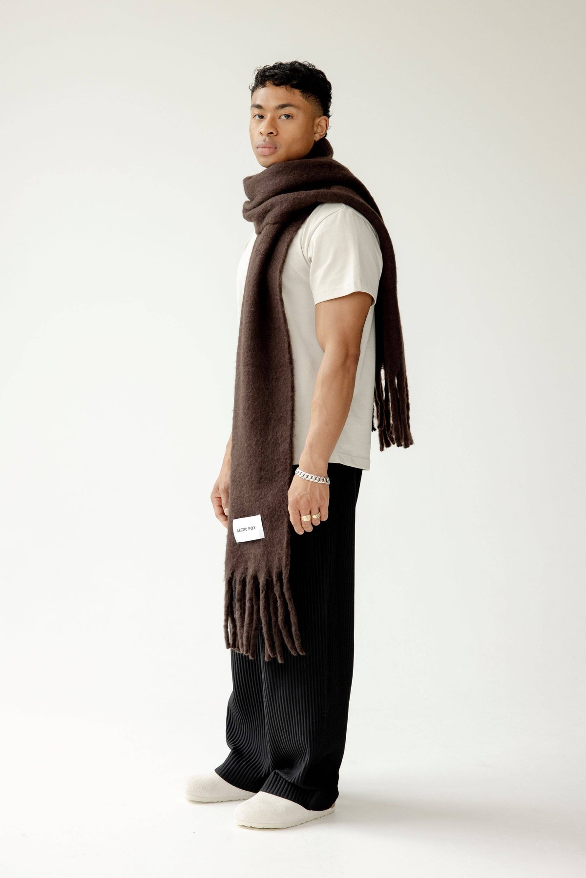 Reykjavik Recycled Scarf - Ground Coffee