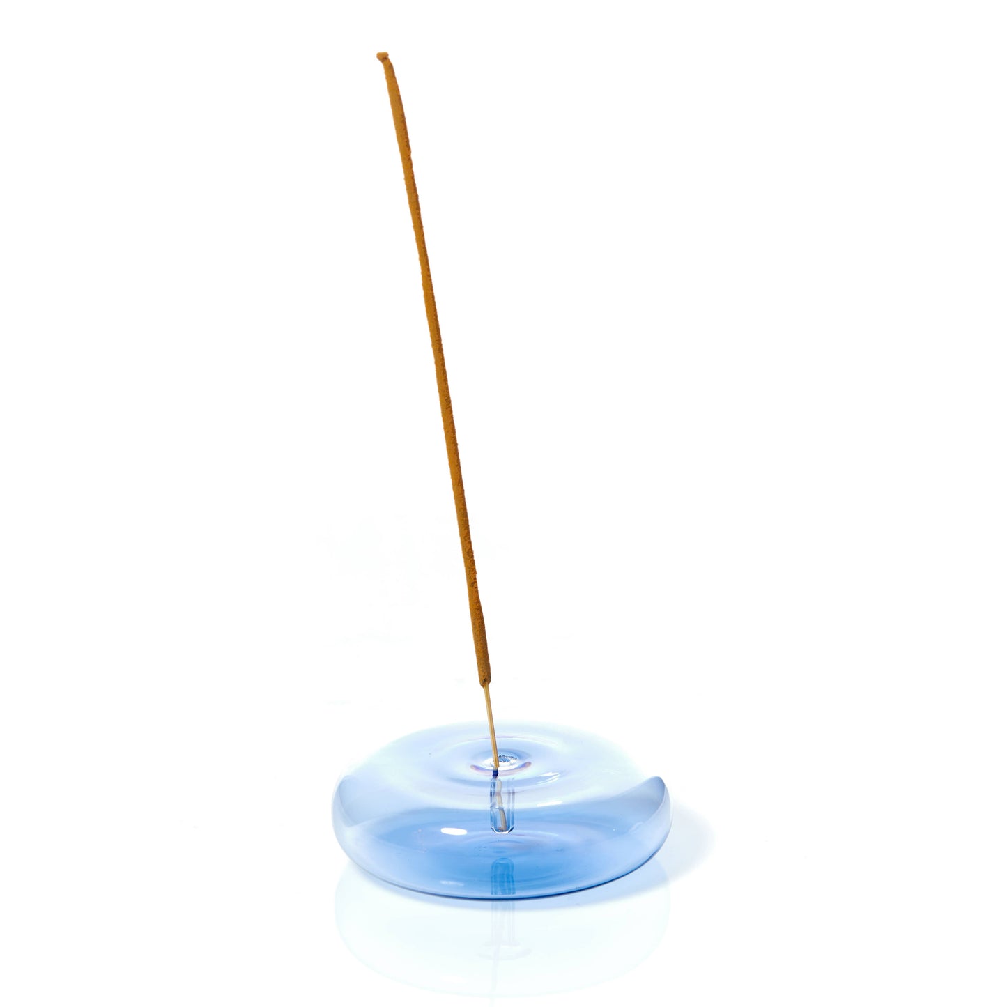 Hand Blown Glass Incense Holder  - Blue