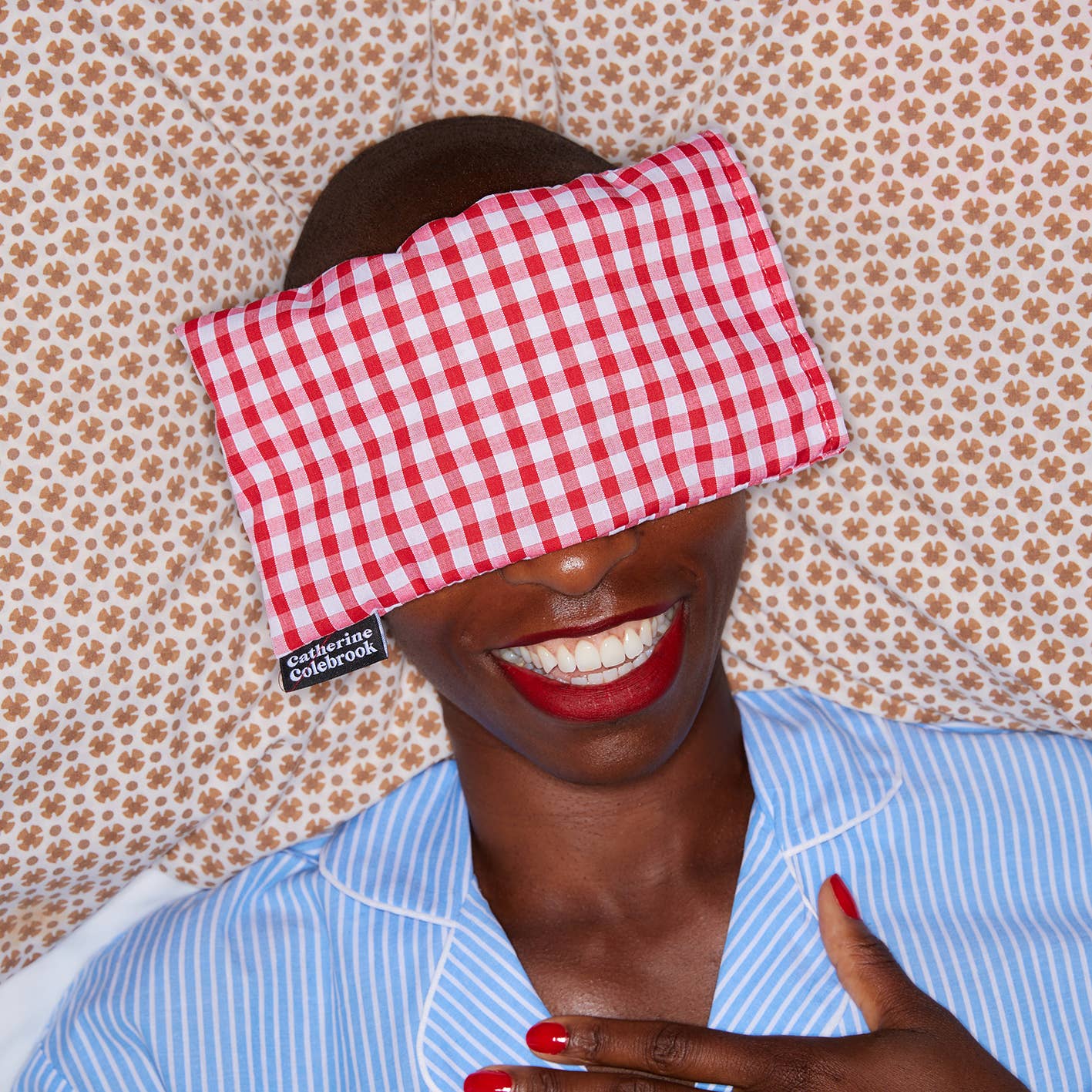 Red Gingham Lavender Wheat Eye Pillow