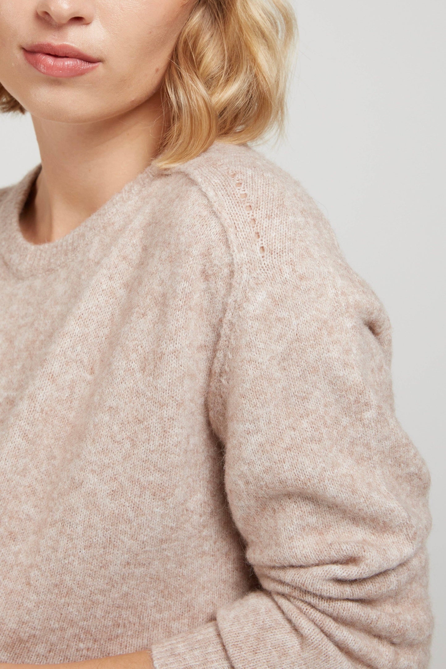 LANNA - Oversized Openwork Shoulder Sweater