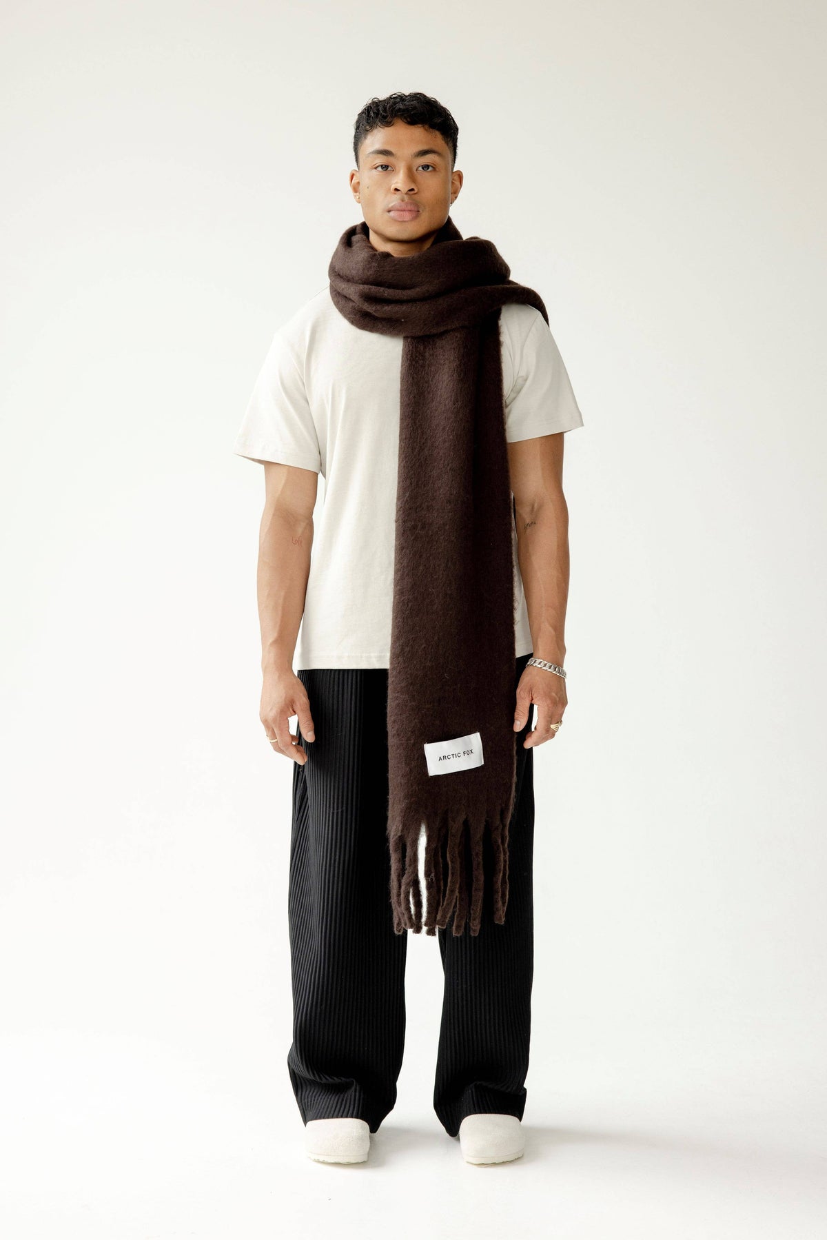 Reykjavik Recycled Scarf - Ground Coffee