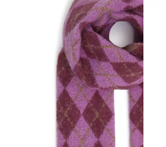 IAdahlia Pink Argyle Scarf