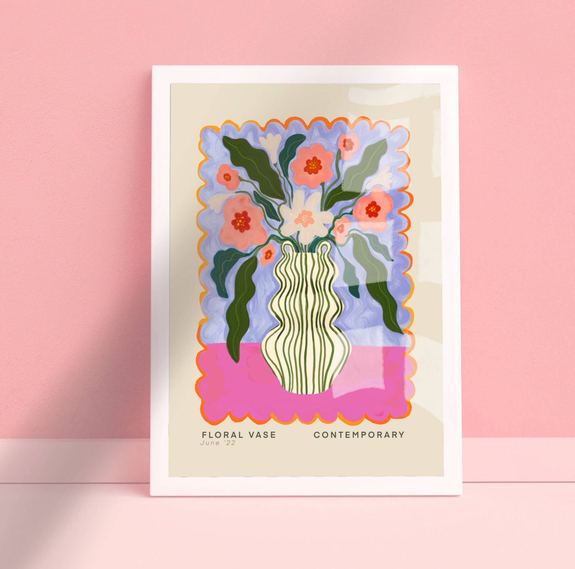 Kate Fox Design - Vase Art Print, Colourful Art Print, Hand Drawn Art, Quirky