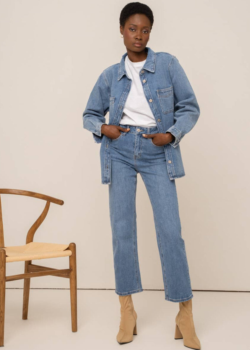 Solange straight Jeans in Denim Stone